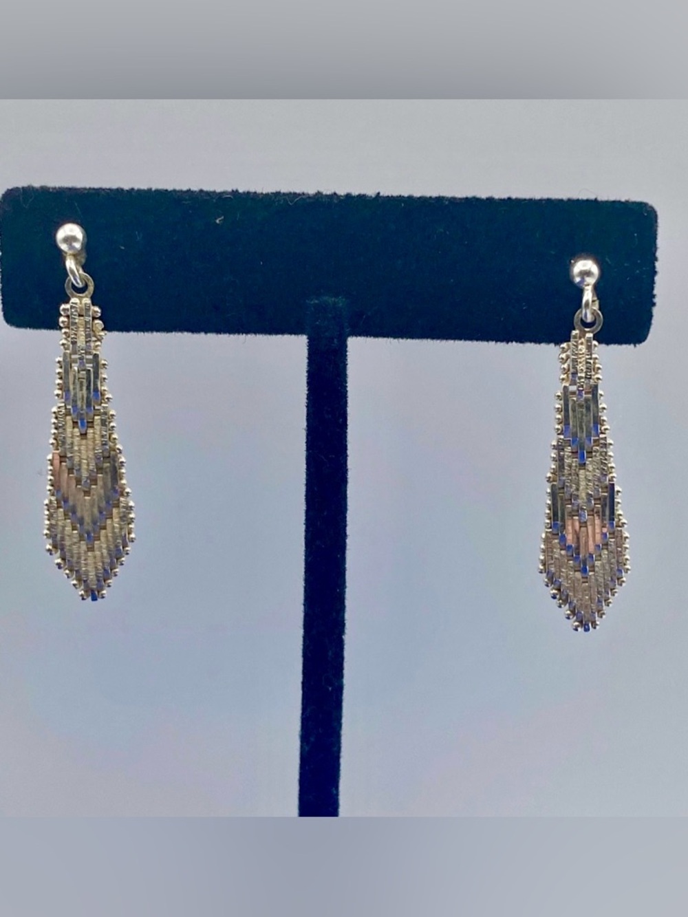 Sterling Silver Herringbone Dangle Earrings